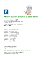 Dates des ateliers cuisine 2022-2023